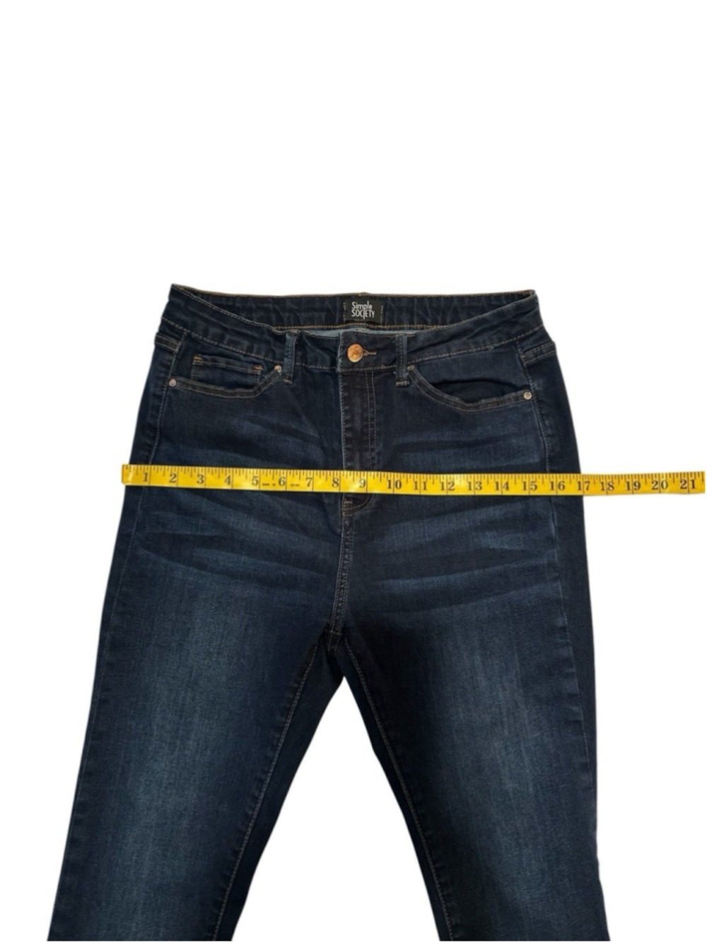 Simple Society Skinny Ankle Jeans Women 9 / 29 Waist Blue Distressed High-Rise - Picture 6 of 16